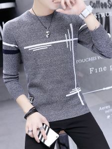 ROMON | Loomen Mens Knitted Sweater Autumn Winter New Loose Casual Fashion Fleece Lined Warm Base Layer Shirt Urban Style Long Sleeve