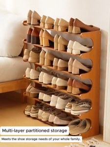 AF HOME High-Capacity Shoe Rack Bamboo Shoe Rack Shoe Rack Organizer Bamboo Wood 2/3/4/5/6 Layers Over 35+ Shoe Rack Organizer