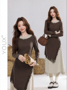 YOUXIANG | Đầm Dây Vintage Giúp Thon Gọn Eo
