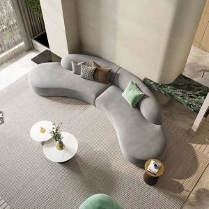 Accessible Luxury Italian Small Apartment Fabric Curved Sofa Nordic Simple Hotel Lobby House Combination Semicircle Sofa