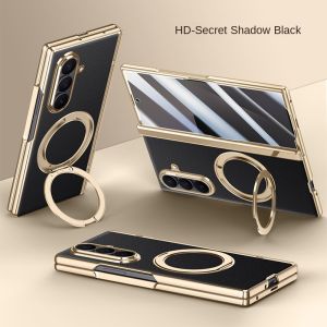 Luxury Busine Sle PU Leather Ring Stand Magnetic Phone Case for Samsung Galaxy Z Fold 8 ultra 7 Wireless Charging Protect Cover