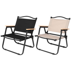 [VODF] Camping Oxford Cloth Lightweight Leisure Chair 115  Ergonomics Folding Backrest Chair for Outdoor Picnic Barbecue