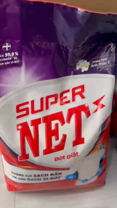 Bột giặt thế hệ mới Super Net 3kg (túi) - Làm Sạch vượt trội với công nghệ DuoClean từ Châu Âu Làm Sạch bột  giặt  quần  áo bột  giặt