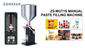 ZONESUN ZS-MGT1S Liquid Paste Filling Machine Manual Bottle Filler Cosmetic Cream Honey Pasta Sauce Peanut Butter Food Packaging