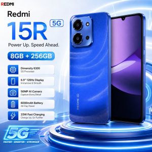 Redmi | 2026 new Redmi 15R 5G Smartphone Dimensity 6300 8GB+256GB 50MP AI Camera 6000mAh Battery 33W Fast Charge 7.99mm Slim Body