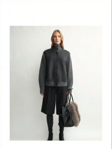 Classical Retro Modern Stand Collar Wool Blended Jacket