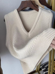 Premium Soft Cozy V-Neck Knitted Vest Womens Autumn Winter Layering Base Layer Sleeveless Top Korean Style Solid Color