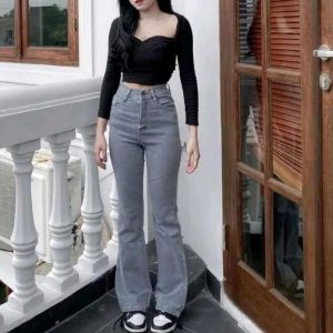 CELANA CUTBRAY JEANS WANITA HIGHWAIST / CELANA PANJANG JEANS STRETCH DENIM