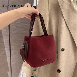 Fashionable Bucket Handbag Womens Crossbody Shoulder Bag Stylish Trendy Small Size PU Leather Soft Texture Pure Color