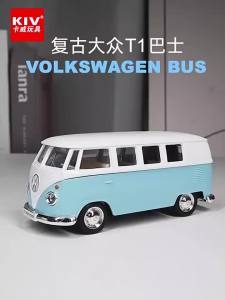 MAKEDA | 1:36 Scale Volkswagen VW T1 Bus Model Toy Cars Alloy Diecast Doors Opened Simulation Interior Pull Back Ornament Models Gifts