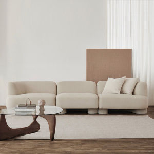 Northern Europe Light Luxury Creative Three-Seat Sofa Module Units Simple Japanese Style Artistic Living Room Fabric Sofa