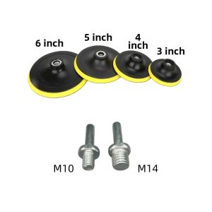 Đĩa Chà Nhám Velcro 3/4/5/6 Inch Thanh Ren M10/M14 Tự Dính Dùng Cho Gỗ Kim Loại Dụng Cụ Mài Và Đánh Bóng