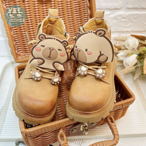 Cute Cartoon Brown Martin Boots Childrens Short Boots Spring Autumn Winter Boys Girls Shoes Casual Style Side Zipper