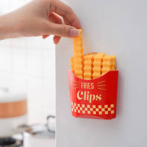 12 PCS Kitchen Clips Bag Clips Food Clips with Magnetic Case Decorative Fridge Magnets Fries Clips for Bags Food Sealing Clips