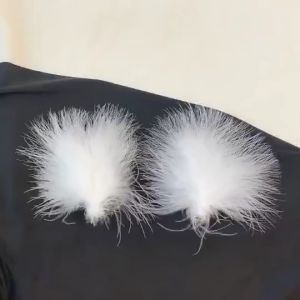 YADORNOS 2 Buah/Set Jepit Rambut Cabang Bulu Putih Wanita - Jepit Rambut Lucu - Klip Samping Rambut Anti Selip - Logam Berkualitas Tinggi Tahan Lama - Aksesori Fesyen Serbaguna