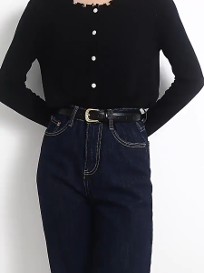 Minimalist Belt For Woman new arrival womens gold buckle leather belts black/brown/coffee