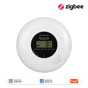 MOES | MOES Tuya Zigbee Smart Smoke Carbon Monoxide Alarm 85dB Sound Siren Sensor CO Detector Gas Leak Home Safety APP Remote Monitor