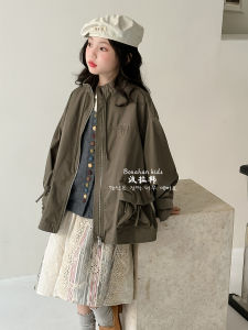 Fashionable Workwear Style Jacket for Girls by BORAHAN Kids Autumn New Arrival Zipper Closure Long Sleeve Regular Fit Coat