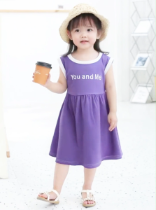 【พร้อมส่งจากกรุงเทพ】🚀ชุดเดรสเด็กผู้หญิง ไม่มีแขน สไตล์สปอร์ต ผ้านุ่ม เอวยืาย 2-14 ปี