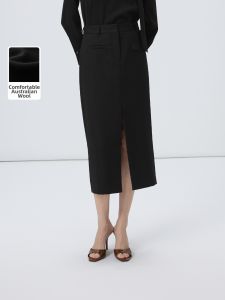 LANCY FROM 25 | French Retro High-Waisted Slim Straight Slit Midi Skirt