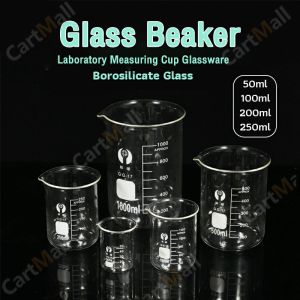 Glass Beaker 50/100/250/200ml Laboratory Measuring Cup Glassware For School Study Lab Glass Beaker Set