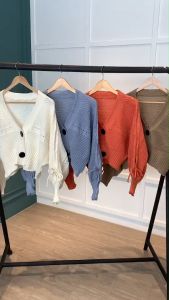 B3994 Drawstring Dolman Sleeve Knit Cardigan