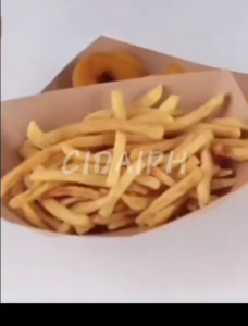 COD 50pcs Heavy-Duty Kraft Paper Snack Boat Proof Open Tray for BBQ Wings Potato Chips