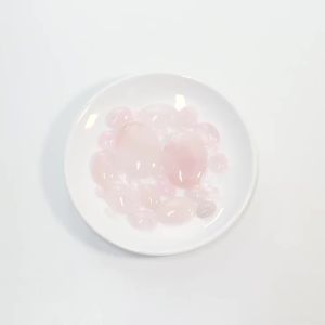 2-10 Chiếc Thạch Anh Hồng Cabochon Hạt Rời Mặt Sau Dẹt Hình Bầu Dục Cho DIY Trang Sức Làm Miếng Đệm