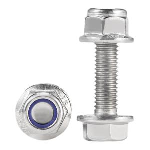 BAIRUITE | Stainless Steel Hexagon Screw Set with Flange Face Bolt and Anti-loosening Nut
