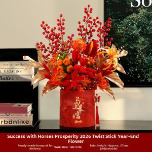 ZHONGGE | New Home Decorative Simulated Red Holly Berries Flower Bouquet