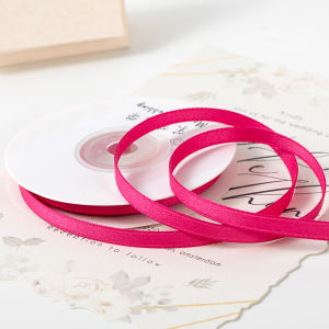 ริบบิ้นซาตินผ้าฝ้าย 6 มม. DIY ทำมือ วัสดุตกแต่งผม ริบบิ้นผูกโบว์ผีเสื้อ ของขวัญงานแต่งงาน บรรจุภัณฑ์เค้กอบ ริบบิ้นผ้าฝ้าย