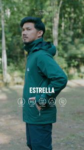 Jaket Gunung Outdoor Olahraga Hiking Camping Pria Wanita Cozmeed Estrella Emerald Green