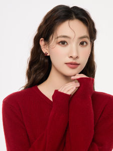 Love Flower Language Red May Flowers White Earring Simple New Year Womens No Piercing Ear Jewelry out Fashion Accessories