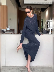 DANTING | Chic Elegant Lazy Luxury Feel Lace-Up Knit Dress Set