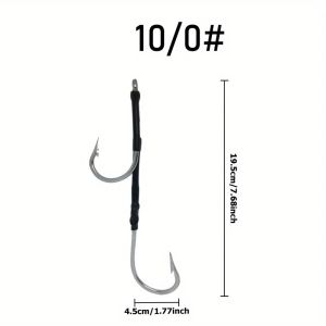 1pc Big Game Fishing Hooks Saltwater 6/0-10/0 Stainless Steel Double Assist Hook Live Bait Fishing Hooks for Shark Tuna Fishhook
