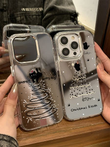 Christmas Black Cat Design Protective Phone Case for iPhone Mirror