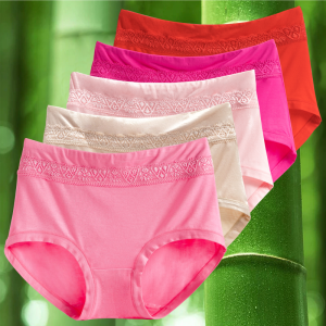 5 Pack Panties for Curve-Sized Ladies Women Pure Cotton Mid Waist plus Size Bamboo Charcoal Fiber Modal Seamless High Waist Womens Briefs