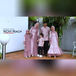 Terbaru Couple Seply Gamis Meyra 152 dan Kaseo 191 Eksis 216 Pichy Peach Jumbo Bahan premium