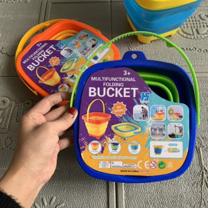 ถังทรายขนาดเล็กแบบพับได้ซิลิโคนส่งออกของเล่นเล่นน้ำเล่นทรายชายหาดสำหรับเด็กถังน้ำขุดทรายแบบพกพาสำหรับเดินทางในวันหยุด