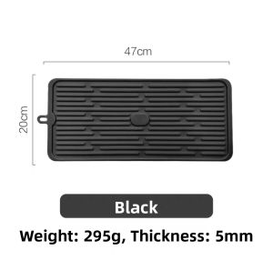 Foldable Thick Heat Resistant Silicone Mat Anti Slip Drainage Pad Kitchen Stove Mat Dining Table Anti Scalding Pad Nordic Style Rectangular Home Use
