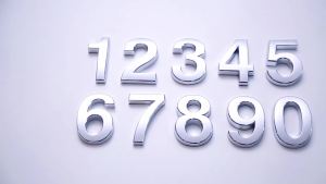 CHENJ แผ่นประตู ABS ขนาด3.9นิ้วป้ายดิจิตอลสำหรับโรงแรมถนนบ้านดิจิตอลสีทองสีเงินสีดำสีบรอนซ์