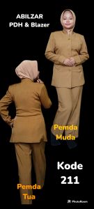 Seragam PNS Wanita baju Dinas Pemda Blazer PNS Warna Khaki Muda Pemda Muda Kode 211