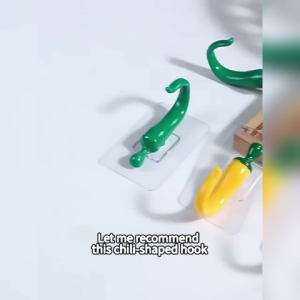 EUNICE Self Adhesive Wall Hook No Drill Sticky Hook Cangkuk Dinding 3KG Chili Shape ABS Kitchen Bathroom Organizer 1/2PCS