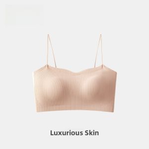 Miiow | Ice Silk Womens Bralette Tank Top Anti-Light Inner Wear With Chest Pad Beautiful Back Underwear Bra For Women Outdoor Wear