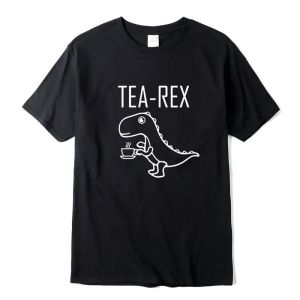 Summer Casual Mens T-shirt Top Quality Cotton Blend Cool Funny Dinosaur Design Printing O-neck For Men T-shirt Male Tee Shirts