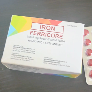 Iron Ferricore 105.6mg Sugar-Coated Tablet Hematonic / Anti-Anemic 100 Tablets
