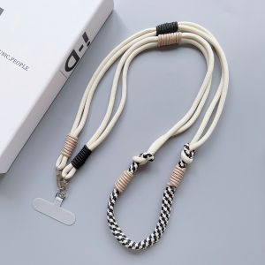 1pc Anti-loss Double Color Mobile Phone Universal Lanyard Diagonal Span Long Rope Shoulder Strap Rope Fashion Safety Rope