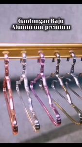 Gantungan Baju Anak dan Pakaian Dalam Wanita Hanger Aluminium Premium Anti Karat Warna Elegan