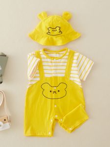 Summer Outfit Thin Short Sleeve Baby Romper Pure Cotton Crawling Suit for Boys And Girls Newborn Cartoon Print Baby Clothes