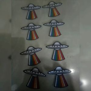 Planet Astronot Iron Patch Bordir Set Emblem Tempelan Baju Stiker